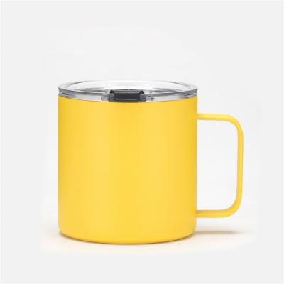 China Sustainable High Quality 304 Stainless Steel Double Walled Coffee Mug Travel Mug Drinkware With Handle for sale