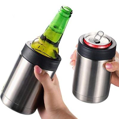 China 12oz 360ml Stainless Steel Double Wall Viable Vacuum Insulated Cola Can Cooler for Keeping Cola or Beer Cold for sale