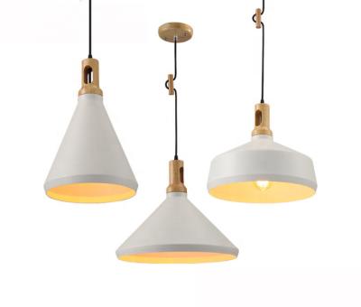 China Simple Modern Simple Modern Metal Shade Pendant Lamps Black And White Iron E27 for sale