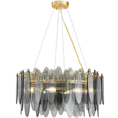 China Modern post-modern luxury post-modern chandelier LED glass pendant light European mail lamp living room lighting for sale