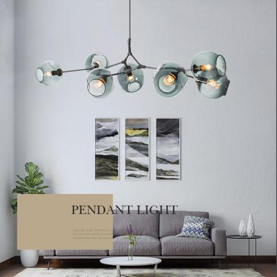 China Indoor Lighting LED Glass Ceiling Chandelier Post Modern Pendant Lamp Indoor Post Modern Hanging for sale