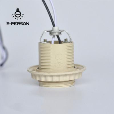 China Plastic Screw Lamp Holders E27 E26 E14 Plastic Socket With Wire for sale