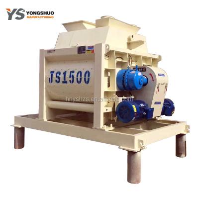 China New Hzs90 concrete mixing plant host js1500 forced double shaft concrete mixer machine for sale