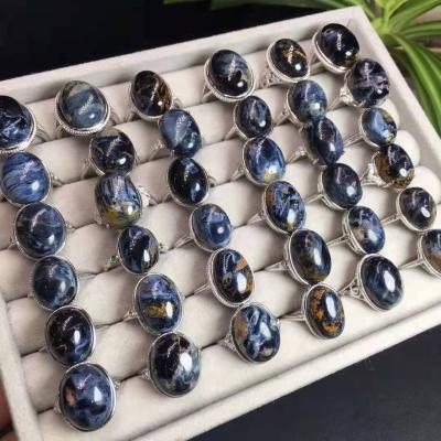 China Crystal Rings Natural Stone Healing High Quality Wholesale Romantic Crystal Pietersite Rings for sale