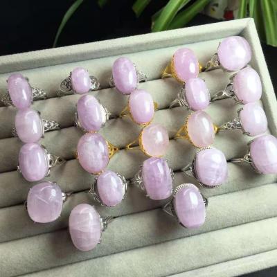 China 925 High Quality Wholesale Romantic Crystal Jewelry Ring Kunzite Silver Ring for Charm for sale