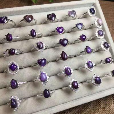 China Wholesale Romantic Crystal Jewelry Ring 925 Silver Gemstone Sugilite Rings For Gifts for sale