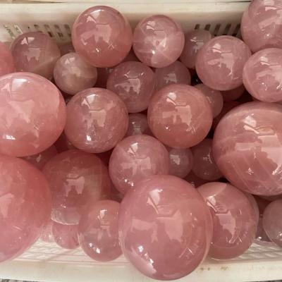 China Wholesale Natural Magic Star Rose Quartz Sphere Rose Ball Crystal Healing Stone from China for sale