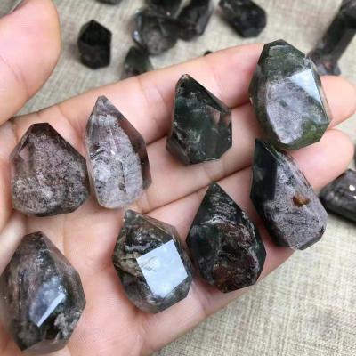 China Wholesale Green Phantom Garden Crystal Tower from China Small Crystal Point Ghost Quartz Wand for sale