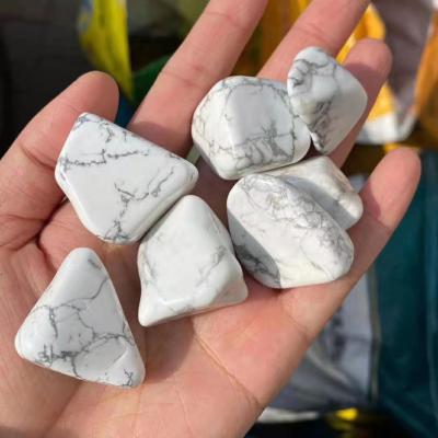 China China Crystal White Turquoise Tumbled Stones Wholesale Natural Howlite White Tumbled Stones for sale