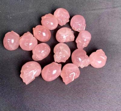 China China Wholesale Crystal Skulls Small Rose Quartz Variety Of Materials Mini Crystal Skulls for sale