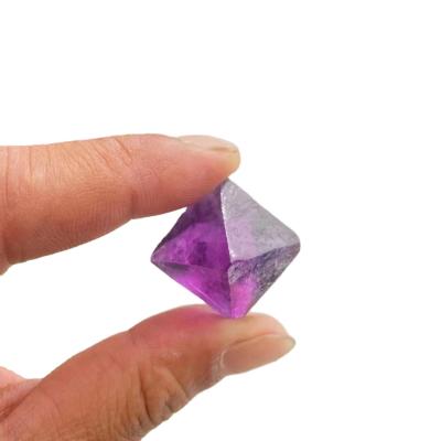 China China Wholesale Natural Octahedron Crystal Polyhedron Purple Fluorite Polyhedron for sale