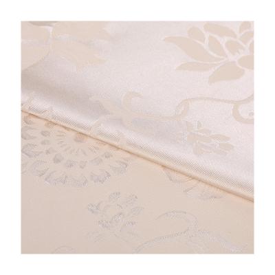 China Stain polyester jacquard satin lotus new style thin hanfu fabric heavy duty plain jacquard fabric for sale