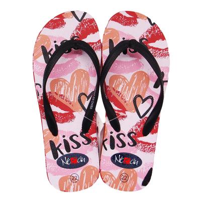 China Color Flip Flops Custom Personalized Fashion Trend Style Contrast Flip Flops Flat Printing PE Flip Flops for sale