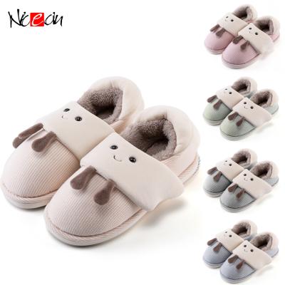 China Fashion Trend Lovely Baby Face Shape Comfortable Warm Winter Children Wholesale Slippers for sale