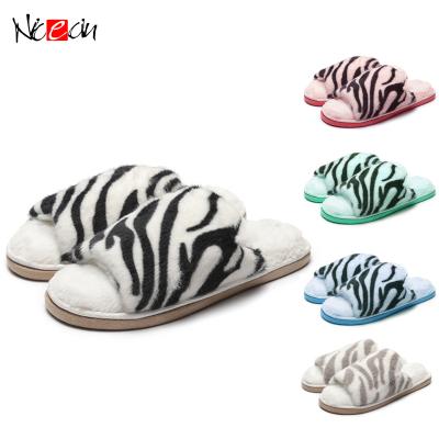 China Hot Sale Winter Fashion Trend Wild Animal Pattern Design Comfortable Wear Slipper for sale