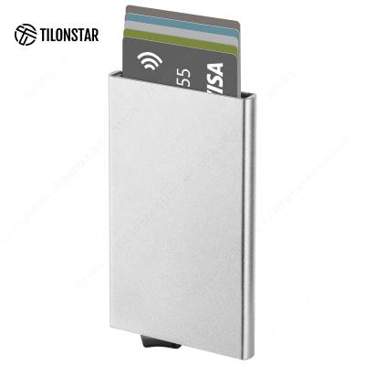 China Normcore / Minimalist Supplier Guangzhou Auto Business Eliminate Card Holder Case Metal Rfid Card Holder Wallet Aluminum for sale