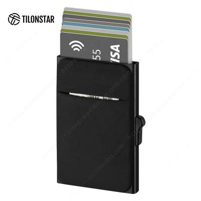 China Wholesale Customized Normcore/ TILONSTAR Minimalist Metal Credit Card Holder Rfid Wallet Wallet Noise Up Card Holder for sale