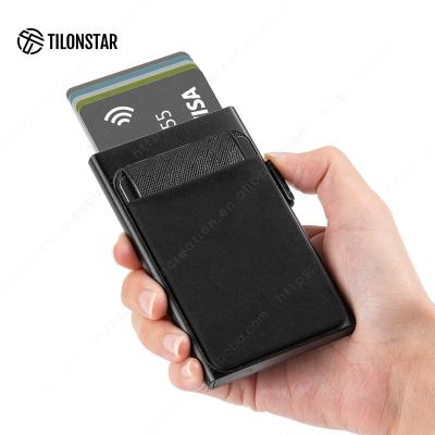 China Normcore/Minimalist Rfid Eco Noise Blocking Aluminum Case Credit Card Holders Wallet Business Card Holders Up Wallet Card Protector for sale