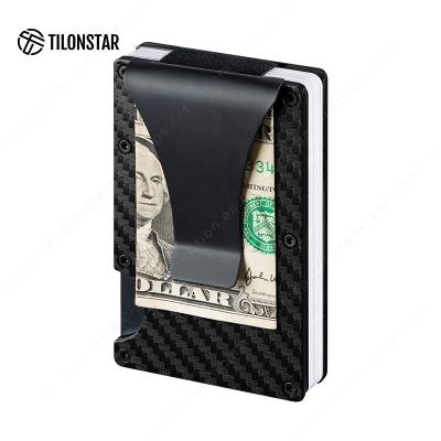 China Normcore/Minimalist Business Card Holder Case Carbon Fiber Money Clip Wallet Wallet Wallet Card Holder TILONSTAR Minimalist Business for sale