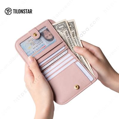 China 2022 TILONSTAR Designer Anti-theft Leather Cartera Minimalista Card Holder Wallets For Women Fashionable Rfid Wallet for sale