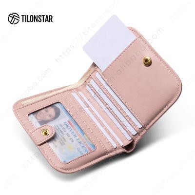 China TILONSTAR 2022 Anti-theft Wholesale Invent Purse Mini Card Wallet Women Credit Pink Card Holder for sale