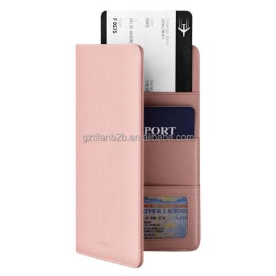 China Fashion Vintage Protect RFID Blocking Pink Travel Wallet Passport Cover Holder for sale