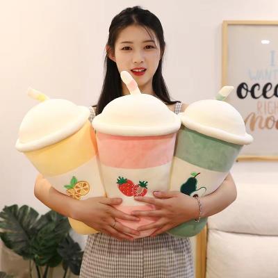 China Creative children's gift milk tea cup milk tea shop new new can add logo pillow plush toys for sale