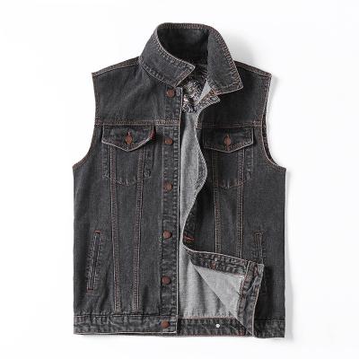 China 2021 Polyester/Cotton Mens Fashion Style Plus Size Denim Vest for sale