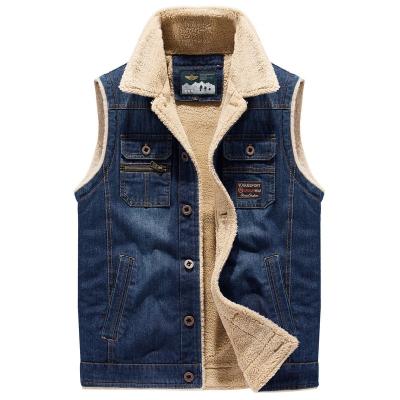 China New 2021 Cotton Men's Polyester/Casual Cowboy Vest With Velvet Vest Fishing Outdoor With Multi Pocket for sale