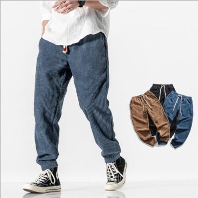 China New Style Professional Custom Made Corduroy Men's Anti-Wrinkle Stylish Casual Plus Size Trousers Pants for sale