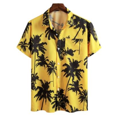 China Summer Hawaii Shirts Men Breathable Shirt Dress For Man Design Fashion African Short Sleeve Plus Size Geometric Print Hawaiian Shirts for sale