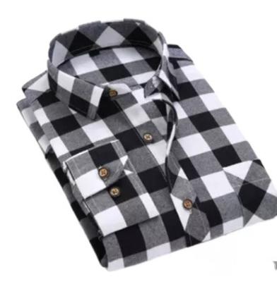 China Breathable Wholesale Fashion Men's Plaid Flannel Stretch Custom Shirt for sale