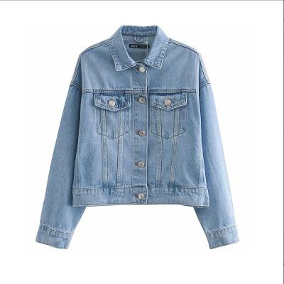 China Breathable Blue Denim Jacket Women Short Denim Coat Ladies Bike Jackets Woman Jacket for sale