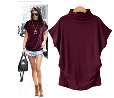 China Spring Breathable Blouse Casual Bat Sleeve Around Neck Plain 5 XL Size Ladies' Blouses And Tops for sale