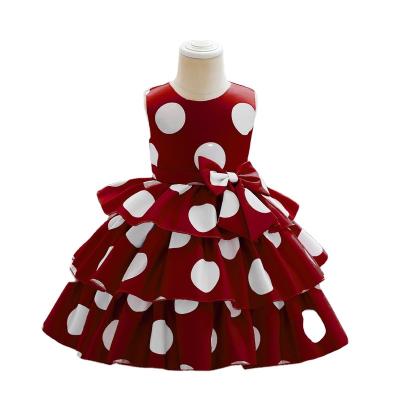 China Anti-wrinkle European simple children's new dot Princess Dress and American girls' birthday dress for sale