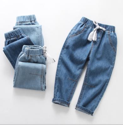 China Breathable Kids Cotton Pants Boy Denim Pants Cheap Prices High Quality Dark Blue Cargo Pants for sale