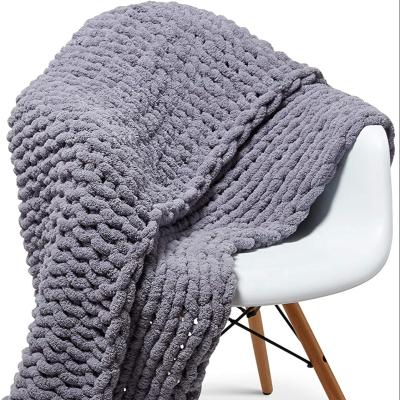 China Therapy China Factory Supply Handmade Yarn Knitted Chunky Blankets No Beads Evenly Breathable Machine Washable Weighted Blanket for sale