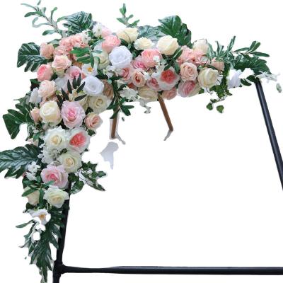 China 2023 Natural Touch Wedding Stage Event Decoration Wedding Hall Backdrop Church Wedding Fake Flower Decoration for sale