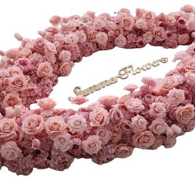 China Natural Touch Wedding Table Centerpiece Rose Flowers Wedding Flowers Wedding Layout Decoration Flower Ball Table Runner for sale