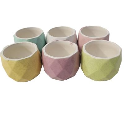 China New Macaron Creative Succulent Flower Pot Small Decorative Garden Potted China Multicolor Ceramic for sale