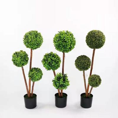 China Large Indoor Natural Touch Simulation Plant Ornaments And Outdoor Decoration Potted Bonsai Nordic Milan Ball Tree for sale