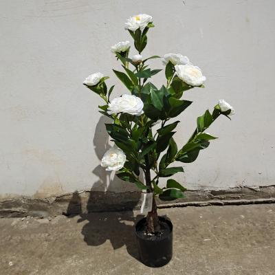 China Large Natural Touch Plant Indoor and Outdoor Landscape Bonsai Wedding Decoration Hotel Office Artificial White Flower Tea Tree for sale