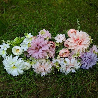 China Natural touch style wedding background pastoral props arch artificial home office decoration forks dahlia flowers new 7 for sale