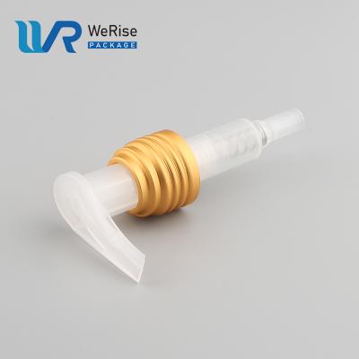 China Plastic Pumps Aluminum Pump 24mm 28mm Pump Dispenser Pump 24mm 28mm Gold Non UV Spill Lotion Pumps For Bottle for sale