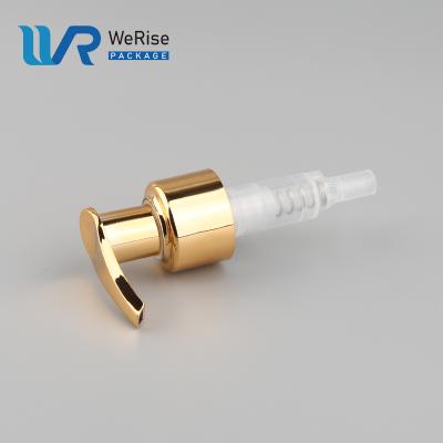 China Non Spill Yuyao Wholesale 24/410 Shiny Gold UV Lotion Pump Hand Soap Pump for sale