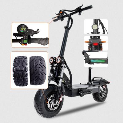 China 60V 5600w 13inch Fat Tire Dual Speed ​​80km/h 6 Motor High Speed ​​Unisex Foldable Electric Scooter for sale