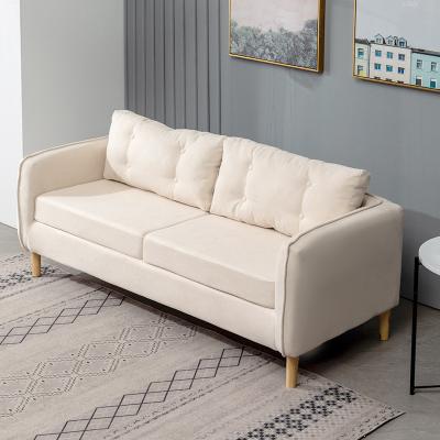 China The other simple Italian style latex fabric Loveseat Sofa Modern Apartment Balcony Lounge small Sofa Couch White for sale