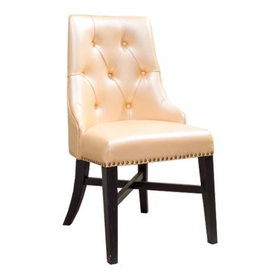 China Custom Modern Dining Chair Tufted Solid Wood Side Chair for sale