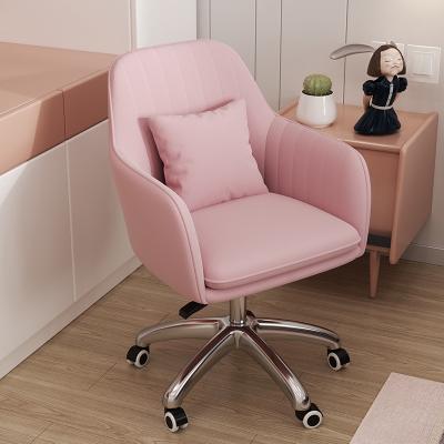 China Simple Design High End Fabric Chair Contemporary Home Office Furniture Revolving Adjustable Office Chairs Pink for sale