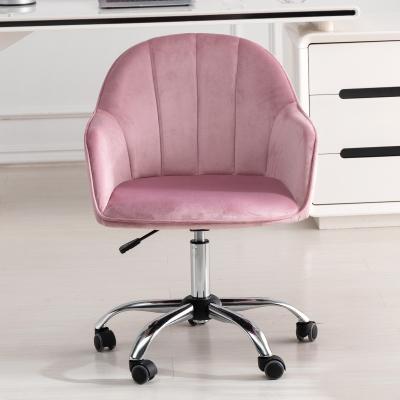 China Computer Chair Home Office Furniture Simple Design Adjustable Office Velvet Fabric Modern Rotating Tufted Office Chair for sale